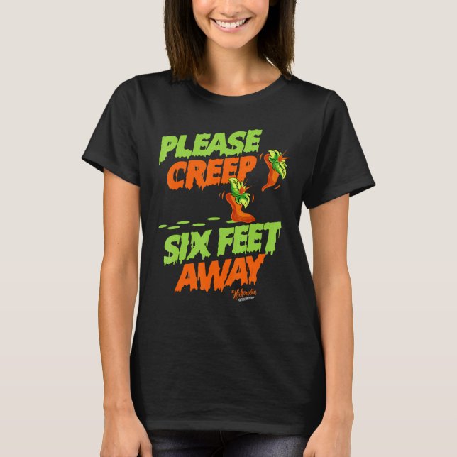 Camiseta Por favor, salten 6 pies de Halloween (Anverso)