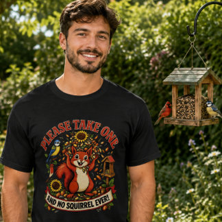 Camiseta Por favor, tome uno: divertido mapache observando