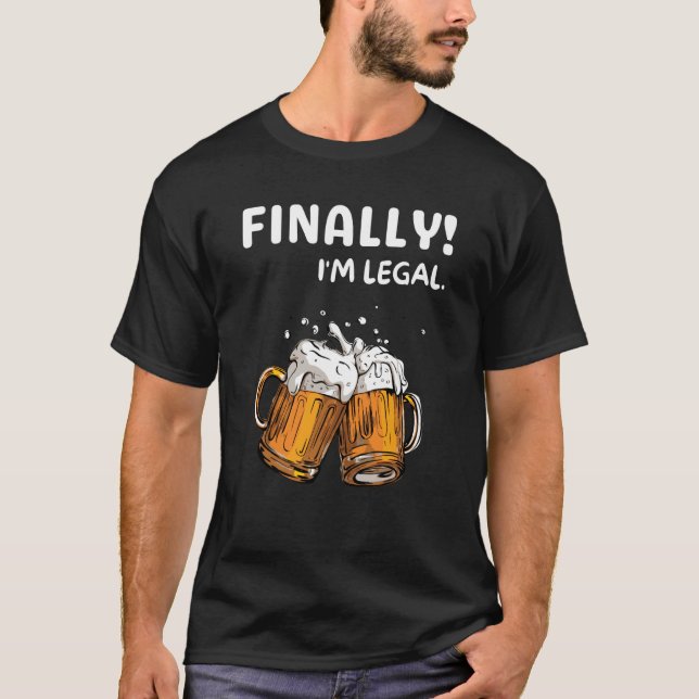 Camiseta Por fin soy la cerveza 21 de cumpleaños 21 (Anverso)