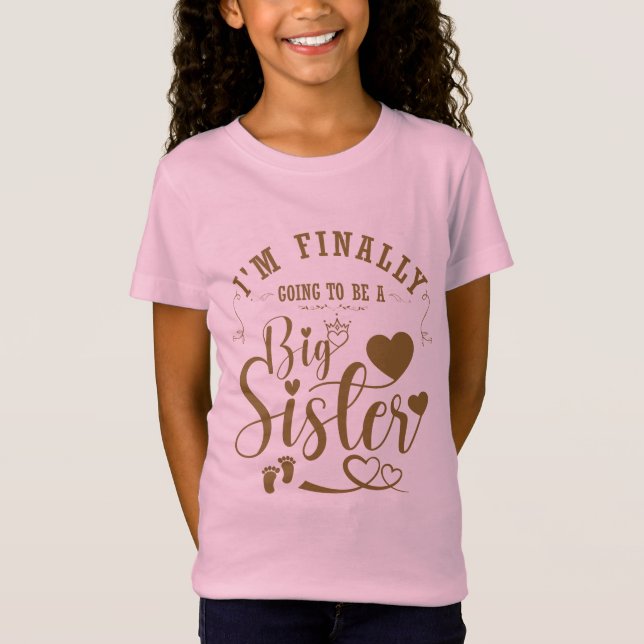 Camiseta Por fin voy a ser una gran hermana embarazada  (Anverso)