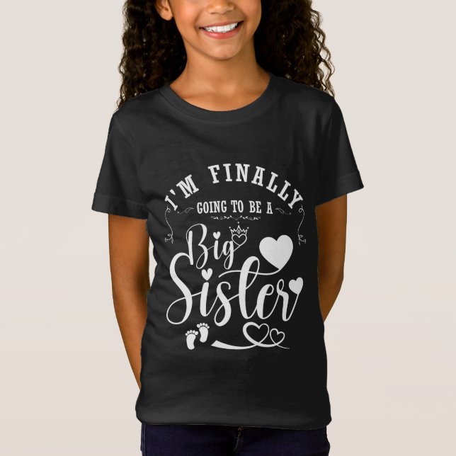 Camiseta Por fin voy a ser una hermana grande embarazada An (Anverso)
