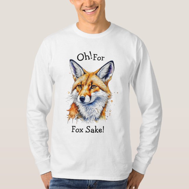 Camiseta ¡Por Fox Sake! Acuarela divertida (Anverso)