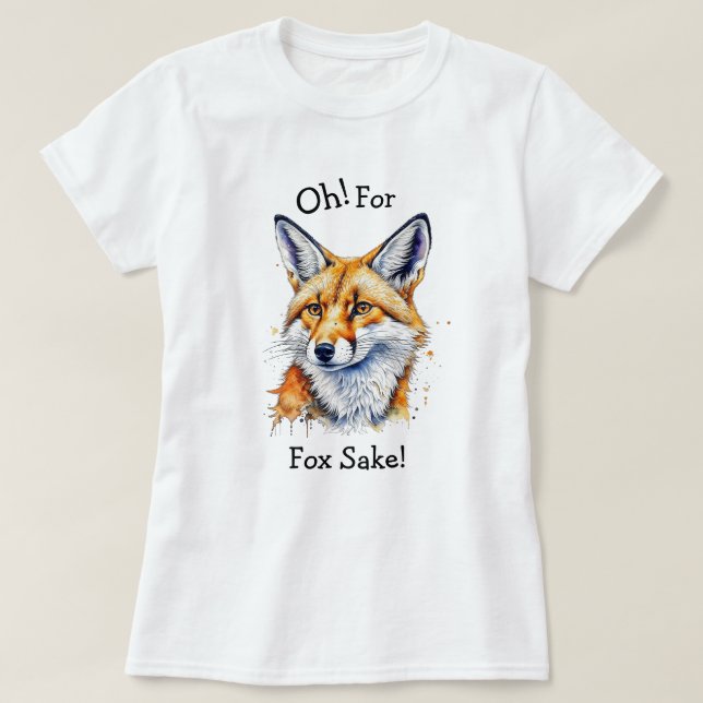 Camiseta ¡Por Fox Sake! Acuarela divertida (Diseño del anverso)