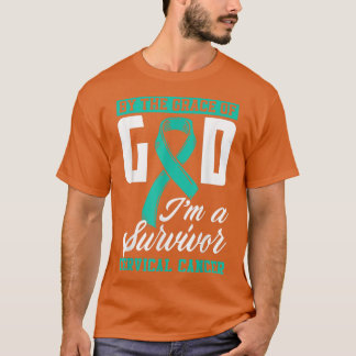 Camiseta Por Grace Dios Soy Sobreviviente De Cáncer Cervica