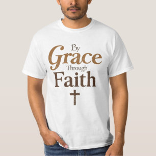 Camiseta Por Grace Through Faith - Christian Cross Vintage