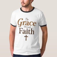 Por Grace Through Faith - Christian Cross Vintage