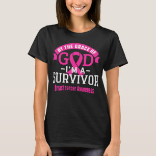 Camiseta Por la gracia de Dios, sobreviviente de cáncer de 