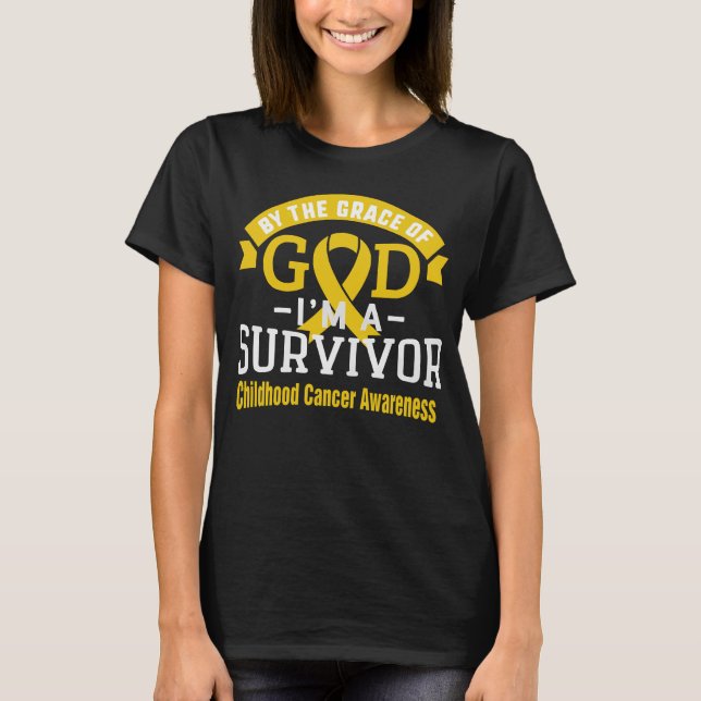 Camiseta Por la gracia de Dios, sobreviviente de cáncer inf (Anverso)
