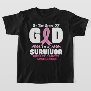 Camiseta Por la gracia de Dios soy un sobreviviente de cánc