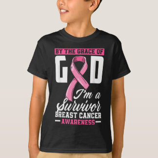 Camiseta Por la gracia Dios soy un sobreviviente de cáncer