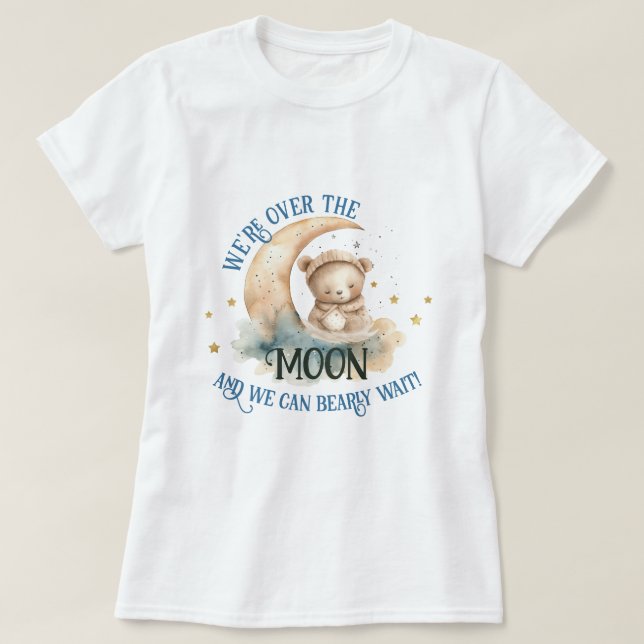 Camiseta Por La Luna Teddy Bear Bebé Beber Ducha (Diseño del anverso)