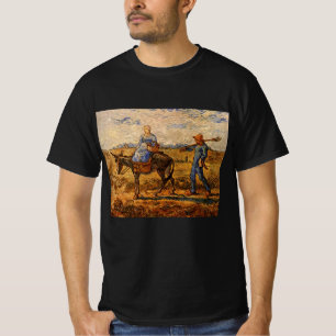 Camiseta Por la mañana, pareja campesina por Vincent van Go