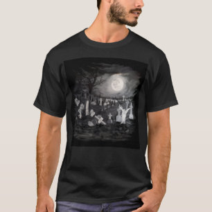 Camiseta Por la noche en el cementerio - Ángel con el diabl
