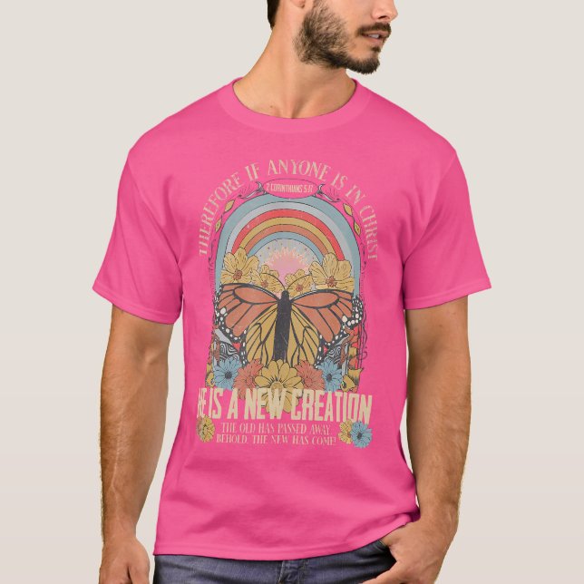 Camiseta Por Lo Tanto Si Alguien Está En Cristo Boho Christ (Anverso)