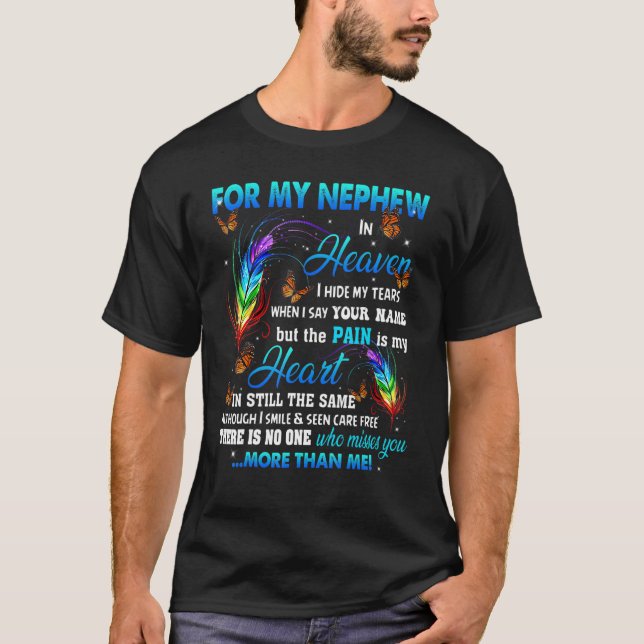 Camiseta Por Mi Sobrino En El Cielo Escondo Mis Lágrimas Cu (Anverso)