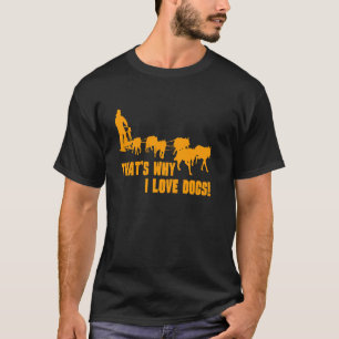Camiseta Por qué amo a los perros, esquiando naranja - dive