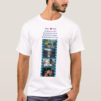 Camiseta Por qué amo a mi papá, citas y fotos