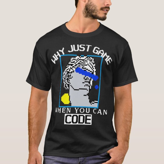 CAMISETA POR QUÉ JUEGO CUANDO SE PUEDE CÓDIGO CODIFICACIÓN  (Anverso)