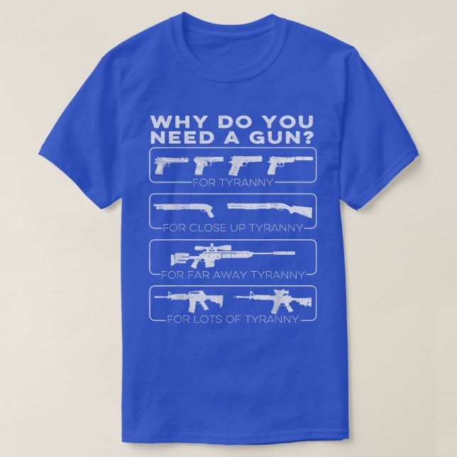 Camiseta Por qué necesitas una pistola para la tiranía (Diseño del anverso)