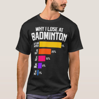 Camiseta Por qué pierdo en Badminton Funny Excusa ShuttleBi