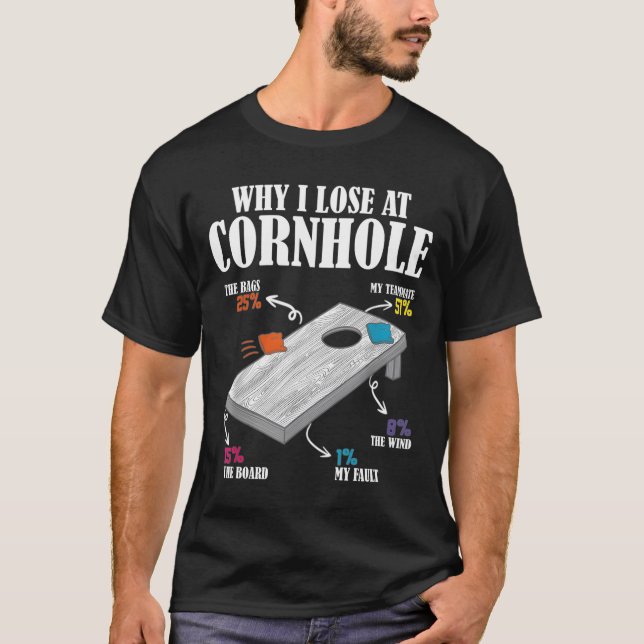 Camiseta Por qué pierdo en Cornhole (Anverso)
