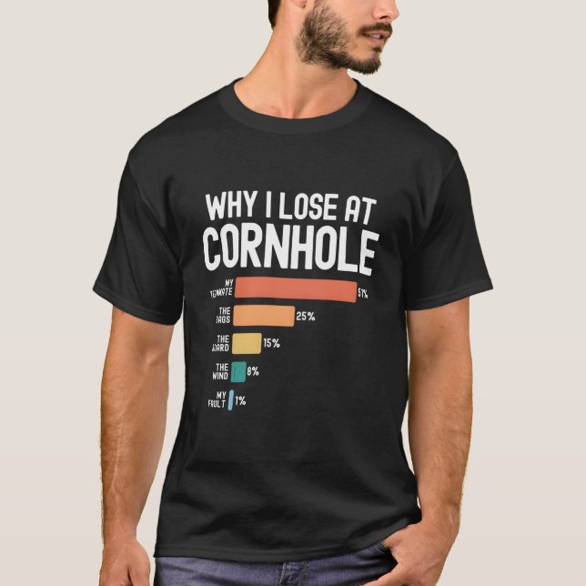 Camiseta Por qué pierdo en Cornhole (Anverso)