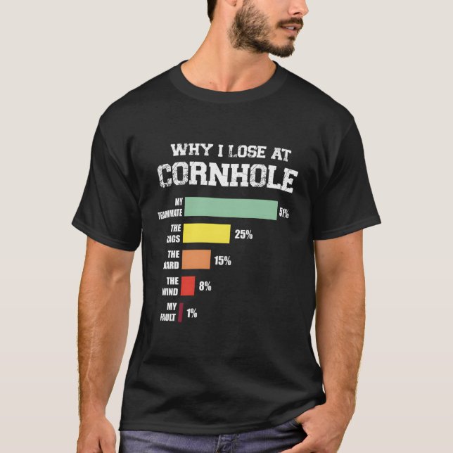 Camiseta Por Qué Pierdo En Cornhole (Anverso)