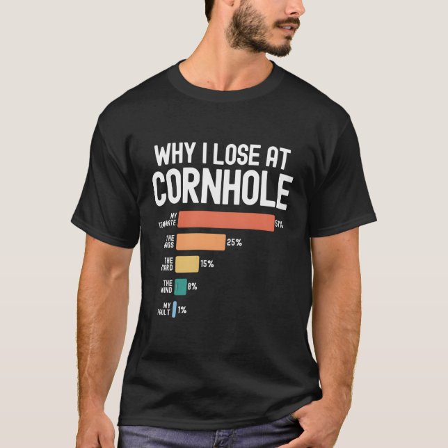 Camiseta Por Qué Pierdo En Cornhole (Anverso)