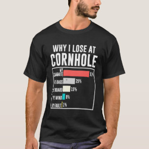 Camiseta Por qué pierdo en Cornhole Humor Cornhole