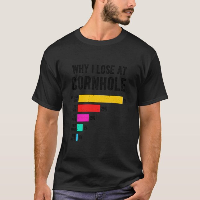 Camiseta Por qué pierdo en Cornhole Tailgating (Anverso)