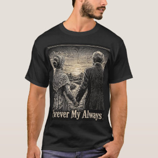 Camiseta Por Siempre Mi Siempre Grabado en Madera Vintage
