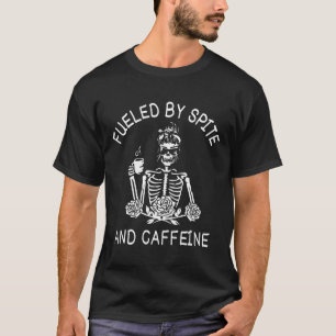 Camiseta Por Spite Y Caffeine Floral Halloween Skeleton Wo