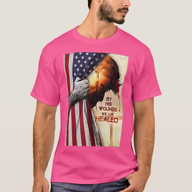 Camiseta Por Sus Heridas Estamos Curados Jesús (Anverso)