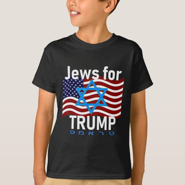 Camiseta Por Trump Estrella Americana De La Bandera De Davi (Anverso)