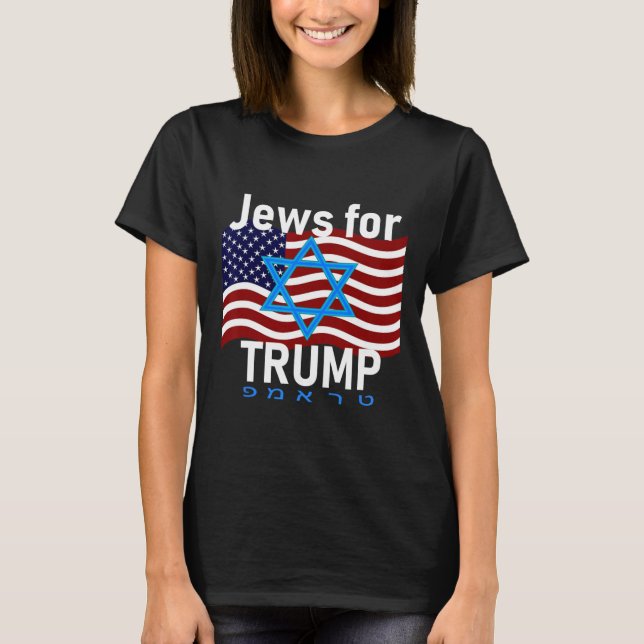 Camiseta Por Trump Estrella Americana De La Bandera De Davi (Anverso)