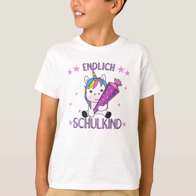 Camiseta Por último, escolar de Unicorn School Bag School (Anverso)
