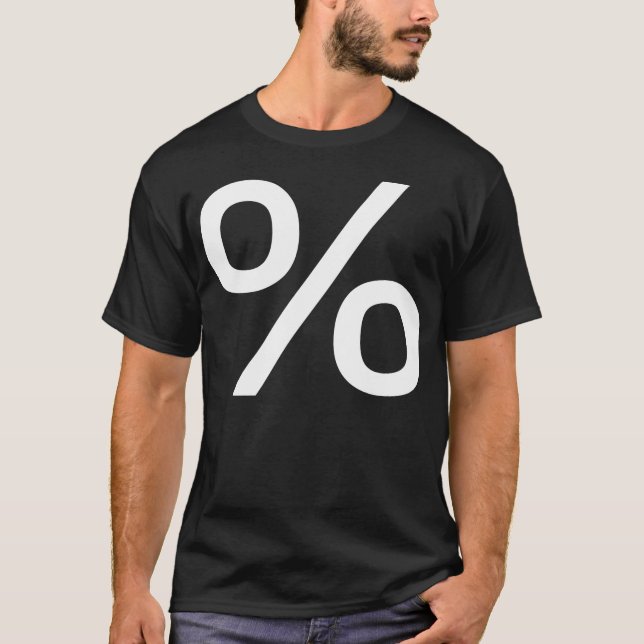 Camiseta Porcentaje - Blanco sobre oscuro (Anverso)