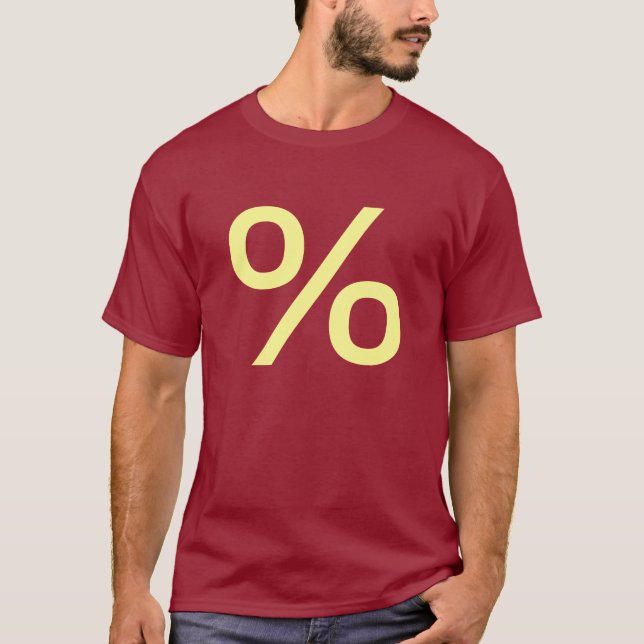 Camiseta Porcentaje (pequeño) - amarillo pálido (Anverso)