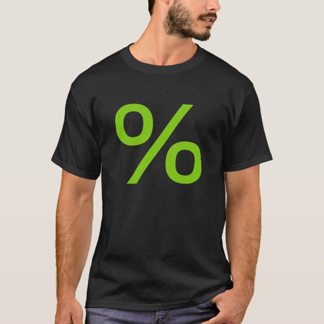Camiseta Porcentaje (pequeño) - Verde marciano (Anverso)