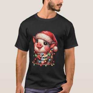 Camiseta Porcino putrefacto vestido de Gorra de Santa