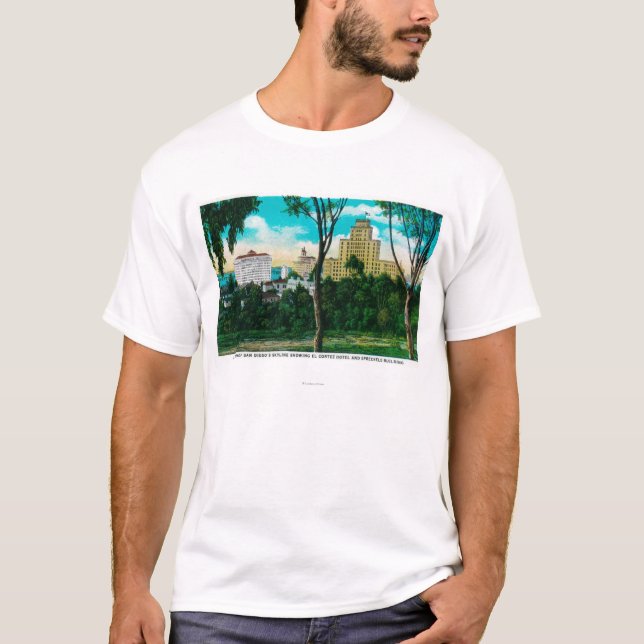 Camiseta Porción del horizonte de San Diego que muestra el (Anverso)