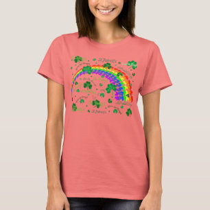 Camiseta Porciones de Cloverleaves y de un arco iris