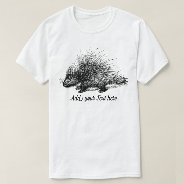 Camiseta Porcupine Ilustracion personalizable Mens T-Shirt (Diseño del anverso)