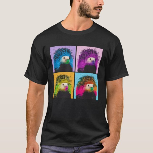 Camiseta Porcupine Pop Ilustracion Coloridas Mujeres Animal (Anverso)