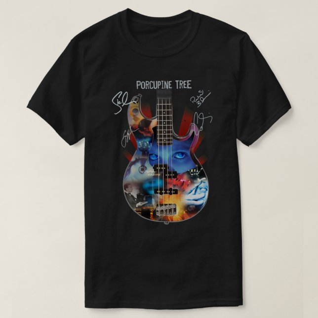 Camiseta Porcupine Tree.Rock Band Guitar Signature Perfecto (Diseño del anverso)