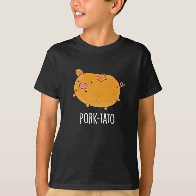 Camiseta Pork-tato Funny Potato Pun Dark BG (Anverso)