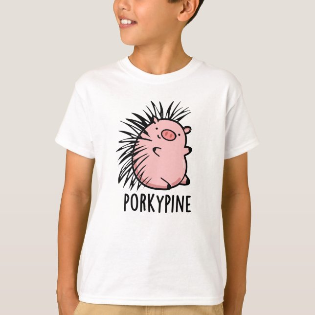 Camiseta Porky-pine Funny Porcupine Pig Pun (Anverso)
