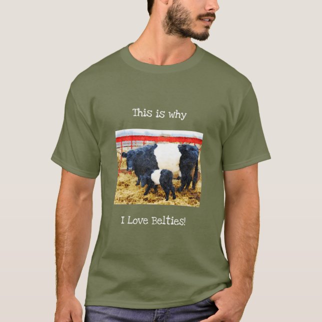 Camiseta Porqué amo el becerro ceñido lindo de la vaca de (Anverso)