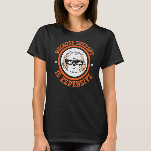 Camiseta Porque la terapia es costosa Cavapoo de perro (Anverso)