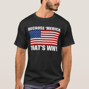 Camiseta PORQUE 'MERICA QUE ES PORQUÉ bandera de los